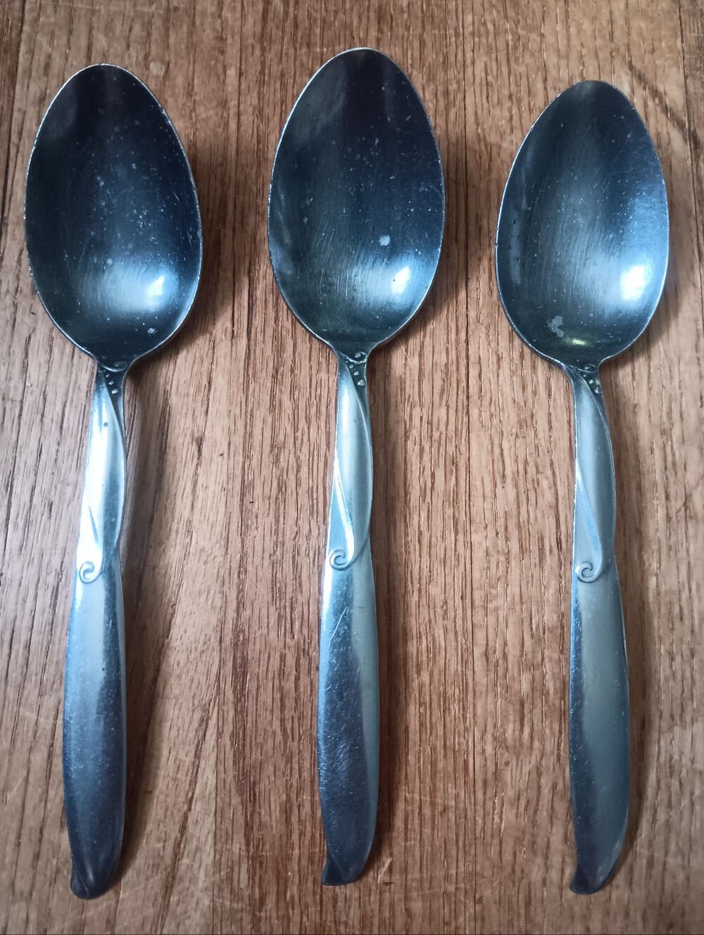 Set of 3 Vintage Stainless Steel Serving Spoons by Present Japan